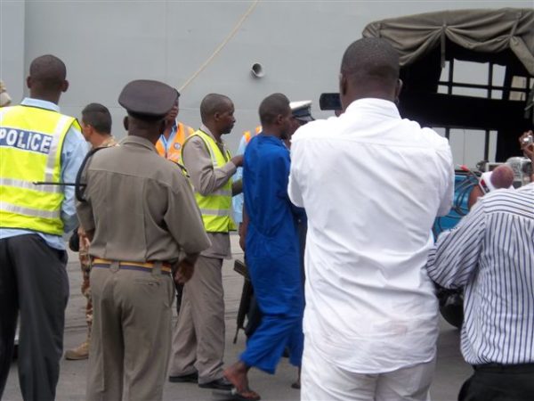 Transfer of the Galicia pirates to Kenya (credit: Eunavfor Atalanta / Spanish Navy)