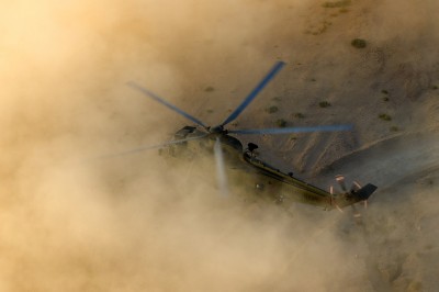 Entrainement du 845 Naval Air Squadron en Jordanie, aout 2013 (crédit : armée britannique)