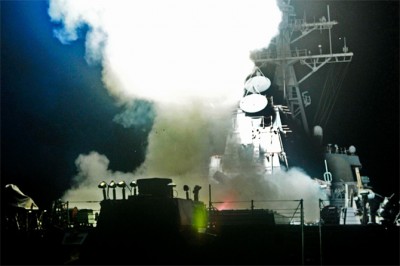 L'USS Barry lors de l'opération en Libye (crédit : US Navy -  mars 2011)