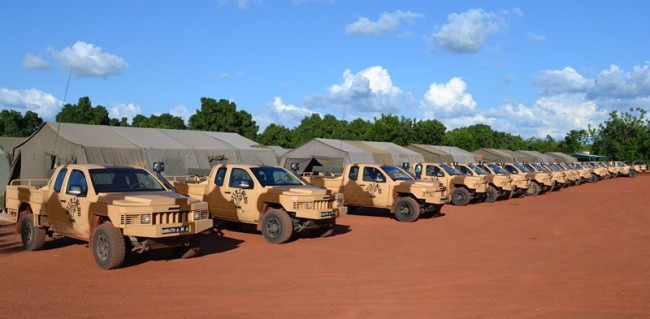 les véhicules du bataillon Elou (Crédit : EUTM Mali)