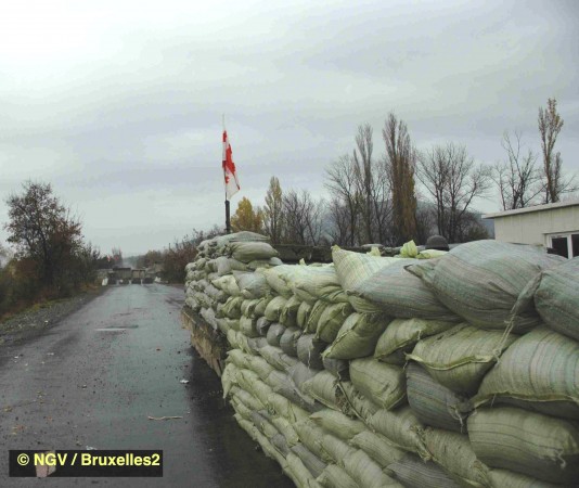 It is undeniably in our eastern and southern neighborhood "It is in our neighborhood that our credibility is at stake". Here an Ossetian-Georgian checkpoint, Nov 2008 (© NGV / Bruxelles2)