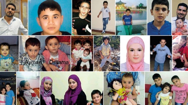 Portraits de familles des Syriens qui étaient sur le bateau. Rip (copyright : L’Espresso)