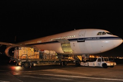 The Belgian Airbus A330 being loaded at Zaventem in November (credit: Belgian army)