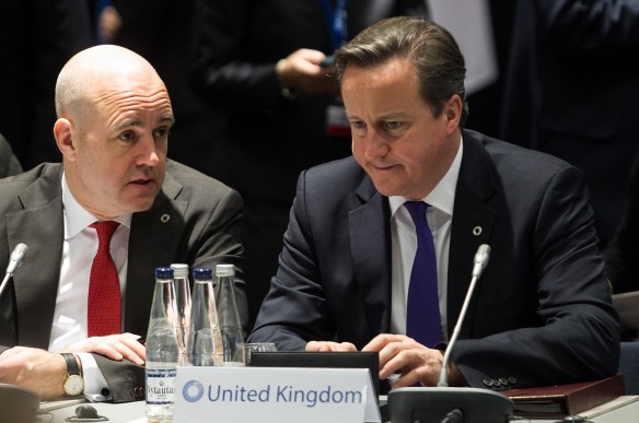David Cameron a dit "non" à l'envoi d'un battlegroup européen. Le Premier britannique au sommet de Vilnius (crédit : présidence lituanienne de l'UE)