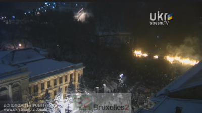 Majdan Square Wednesday, January 22. (Credit: Ukrstream.tv)