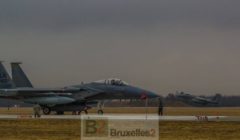 F 15 à son arrivée à la base aérienne de Siauliai (crédit : ministère lituanien de la Défense)