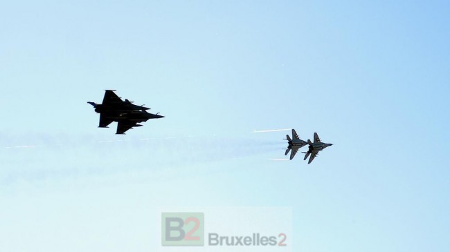 Les Mig 29 polonais en démonstration "poursuivis" par les Rafale français - exercice (crédit : Ministère polonais de la Défense)