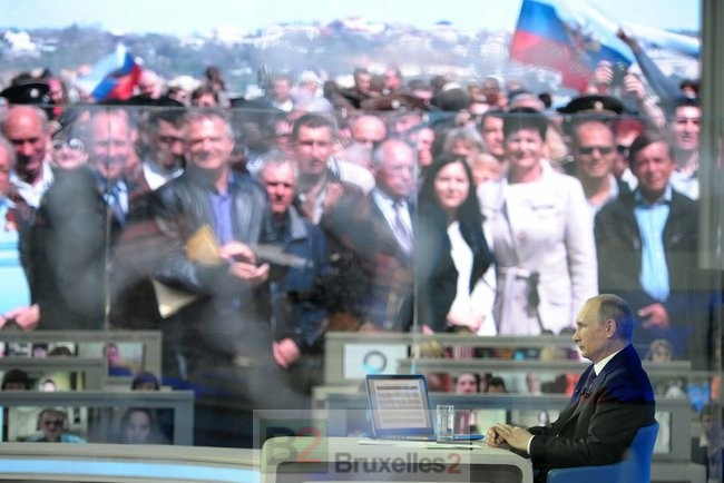 Vladimir Putin during the "direct line" Q&A ritual with the Russians (credit: Kremlin)