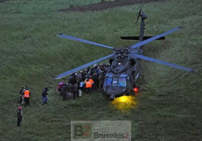 Un hélicoptère autrichien d'EUFOR Althea en intervention de secours à Zenica (crédit : EUFOR Althea)