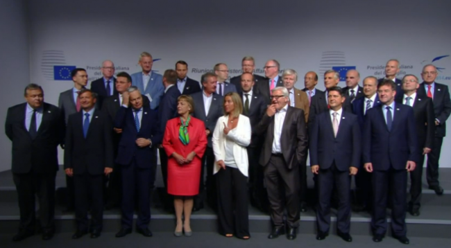 The 28 Foreign Ministers are waiting, waiting for the High Representative...