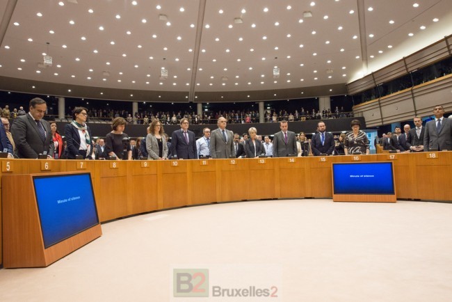 Minute de silence au Parlement européen (crédit : PE)