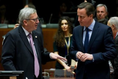 Juncker et Cameron au sommet du 19 mars (crédit : Conseil de l'UE)