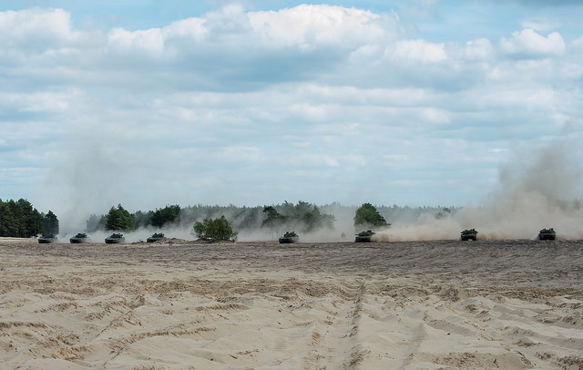 Exercice Noble Jump sur le terrain d'exercice de Zagan en Pologne (crédit : OTAN)