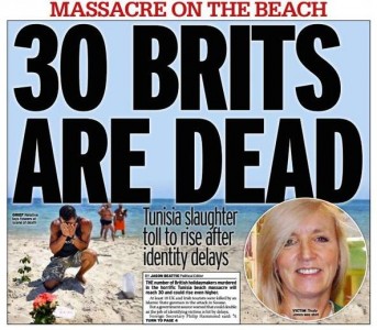 The coverage of the Daily Mirror devoted to the victims of the attack in Sousse