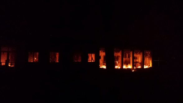 MSF hospital in Kunduz on fire under shelling (credit: MSF)