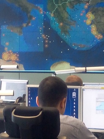 In the Frontex situation center in Warsaw (© NGV / B2)
