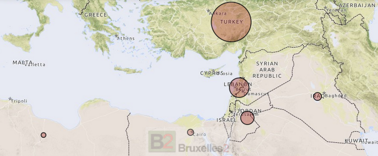 Les pays de la région fournissent un effort important. Meme l'Irak (Kurdistan), pourtant fui par ses habitants devient terre d'asile