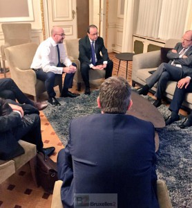 Charles Michel et François Hollande suivent l'arrestation de Molenbeek