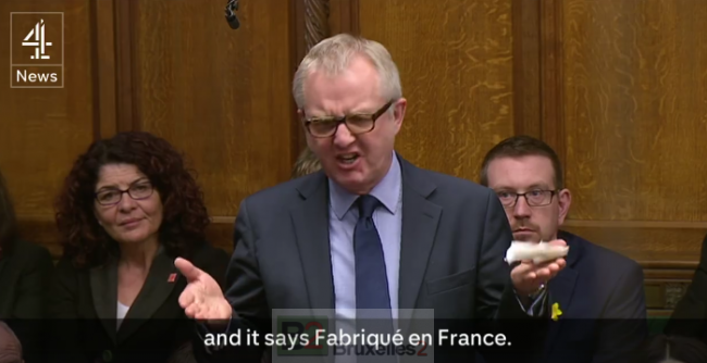 Ian Austin in his great works with an air of disgust when he pronounces the "made in France" (credit: Channel Four)