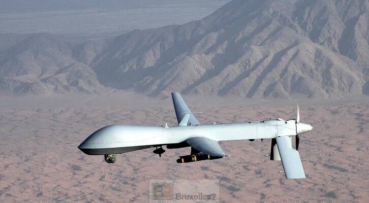 Un drone MQ-1 Predator de l’US Air Force, décembre 2008 (Crédit : U.S. Air Force photo/Lt Col Leslie Pratt)