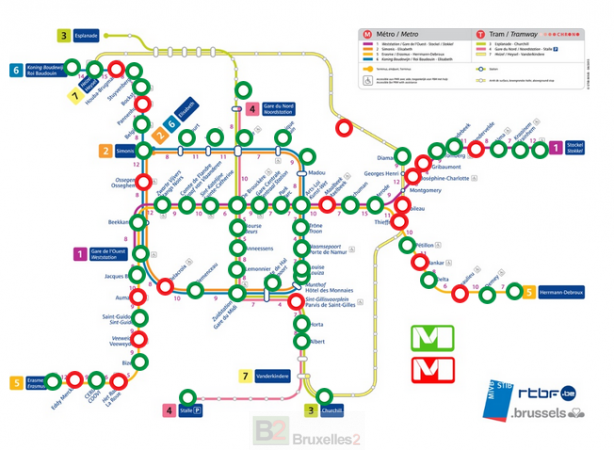 The map of the closure of metro stations, several days after the attacks