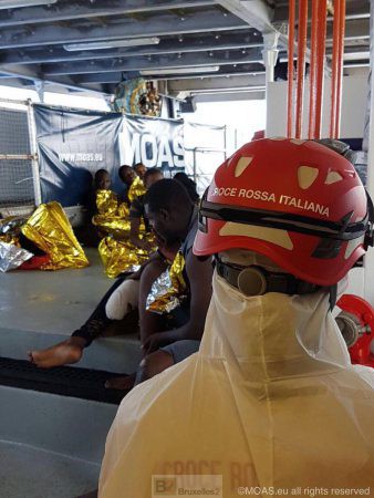 Aboard the NGO Phoenix, a member of the Italian Red Cross (credit: CRI)