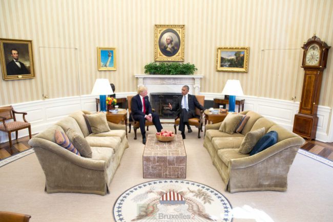 La première rencontre entre Obama et le nouvel élu Donald Trump a été plus consensuelle que prévue (crédit : US White House)